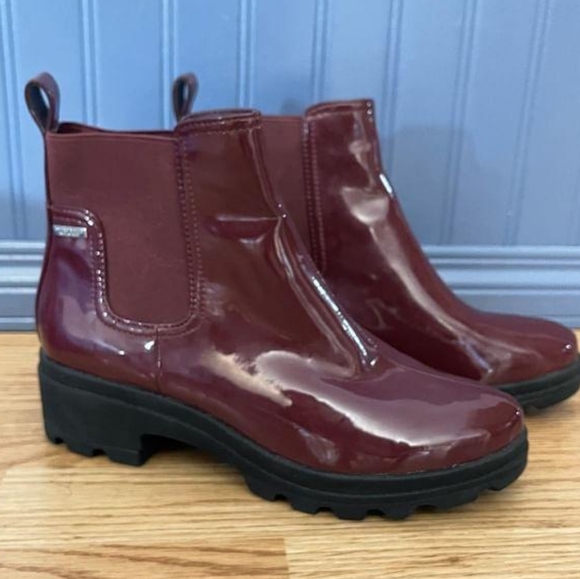 6.5 Rockport Lorraine ll Burgundy Hydro-shield Waterproof Rain Chelsea Boots - Picture 7 of 12